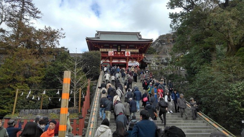 2019年念頭祈願で訪れた鶴岡八幡宮の様子